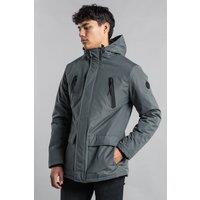 Tokyo Laundry Men's Hooded Padded Jacket with Microfleece Lining in Grey | Size: XL