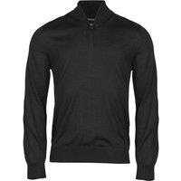 TEE JAYS Men's Half Zip Sweatshirt in Black | Size: Medium