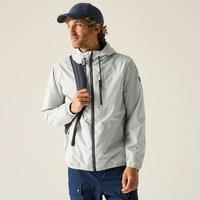 Regatta Men's Shorebay Marl Lightweight Hooded Waterproof Jacket in Pale Grey | Size: 4XL