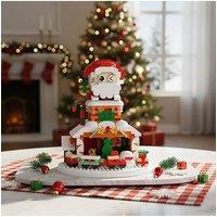 Living and Home 924-Piece Christmas-Themed Building Block Set with Lights