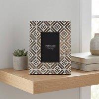 Garden Greatness White Wash Zig Zag Carved Photo Frame in Beige | Size: 1 Pack