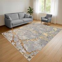 Smart Living Venice Modern Carved Rug - Soft Luxury for Living & Bedroom in Gold | Size: 80 cm x 150 cm