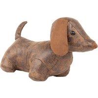 Paoletti Dexter Faux Leather Novelty Door Stop in Brown