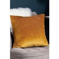 Paoletti Evoke Cut Velvet Cushion in Gold | Size: 45 cm x 45 cm
