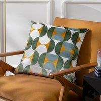 Paoletti Bardot Cut Velvet Retro Cushion in Yellow | Size: 50 cm x 50 cm
