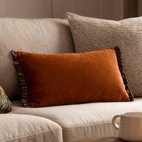 Wylder Tilly Velvet Frill Reversible Cushion in Burnt Orange | Size: 30 cm x 50 cm