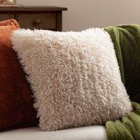 Furn Rowan Faux Fur Cushion in Beige | Size: 50 cm x 50 cm