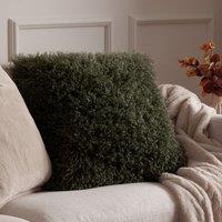 Furn Rowan Faux Fur Cushion in Green | Size: 50 cm x 50 cm