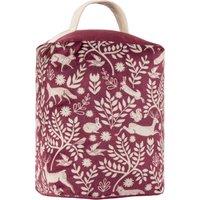 Furn Skandi Woodland Animal Velvet Door Stop in Burgundy