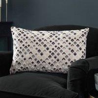 Paoletti Lexington Geometric Velvet Cushion in Grey | Size: 40 cm x 60 cm