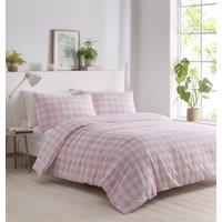 Portfolio Living Gingham Duvet Cover Set in Pink | Size: King