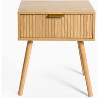 OHS Venice Bedside Table 1 Drawer Cabinet Nightstand Storage Unit in Light Oak