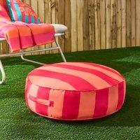 OHS Stripe Round Outdoor Garden Cushion Water Resistant | Size: 60 cm x 60 cm