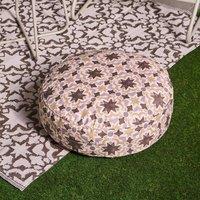 OHS Tiles Print Round Outdoor Garden Cushion Water Resistant | Size: 60 cm x 60 cm