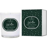 Parks Candles PARKS WINTER - CANDLE 180G GOLDEN AMBER & OUD in White | Size: 189g
