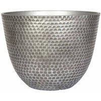 La Hacienda 31cm Small Elements Plant Pot - Plastic L31xW31xH28cm - Gun Metal Grey in Silver