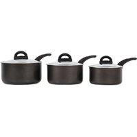 Tower Cerasure Saucepan Set, 3 Piece, Non-Stick, Induction Safe, Graphite in Metallics