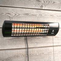 Primrose 1.8kW IPX4 Wall Mounted Infrared Patio Heater with 3 Power Settings in Black