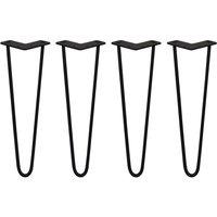 Monstershop 4 x 16" Hairpin Legs - 2 Prong - 10mm - Black