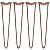 Monstershop 4 x 28" Hairpin Legs - 2 Prong - 12mm - Antique Copper in Metallics