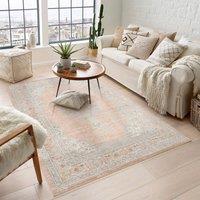 Desire Rugs Maia Washable Orchid Floral Traditional Area Rug Non-Slip -Living Room in Coral | Size: 60 cm x 220 cm