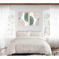 Smart Living Luxury Hotel Quality Reversible Tufted Arch Duvet Cover with Pillowcases in Camel | Size: Single
