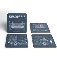 Back To The Future Delorean Schematic Coaster Set | Size: 4 Pack