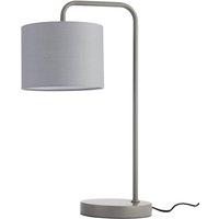 First Choice Lighting Kendal - Charcoal Arched 48cm Table Lamp with Grey Fabric Shade