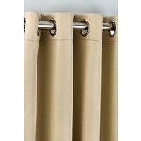 New Edge Blinds Essential Woven Thermal Blackout Eyelet Curtains in Beige | Size: 116 cm width x 137 cm drop