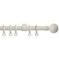 New Edge Blinds Exenteable Metal Curtain Pole 13-16mm in Cream | Size: 120 cm