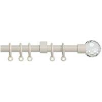 New Edge Blinds Exenteable Metal Curtain Pole 13-16mm in Cream | Size: 120 cm