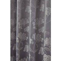 New Edge Blinds English Garden Lined Eyelet Jacquard Curtains in Grey | Size: 116 cm width x 137 cm drop