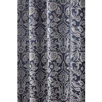 New Edge Blinds Harrow Lined Eyelet Jacquard Curtains in Navy | Size: 116 cm width x 137 cm drop