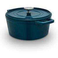 Barbary & Oak Nattura 24cm Round Cast Iron Casserole Agave in Teal