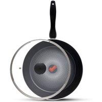 Tower 28cm Multi-Pan, Gourmet SmartStart, Induction Safe, Non-Stick in Black
