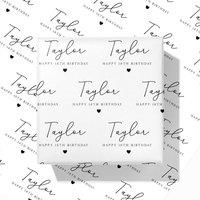 Uniqueful Personalised Milestone Classy Birthday Wrapping Paper in White | Size: 1 Pack