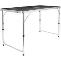 Harbour Housewares Height Adjustable Aluminium Folding Picnic Table - 120cm (4ft) in Black