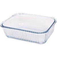 Argon Tableware Rectangular Glass Cake Dish - 22 x 16.5cm - Optical Oven Baking Tray in Clear | Size: 22 x 16.5 cm