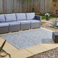 Marco Paul Grey Floral Outdoor Rug 150x210cm in Dark Grey | Size: 150 cm x 210 cm