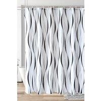 Neel Blue Mandala Shower Curtain, Polyester Curtain With 12 Hooks, Waterproof - 180x180cm in White | Size: 180 cm width x 180 cm drop