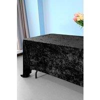 Neel Blue Diamond Velvet Rectangle Tablecloth - 70 x 144 Inch in Black