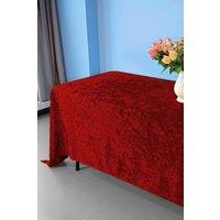 Neel Blue Diamond Velvet Rectangle Tablecloth - 70 x 144 Inch in Red