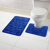 New Edge Blinds Cali Bath Mat Set in Blue