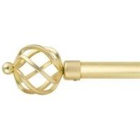 New Edge Blinds 16-19mm Cage Extendable Eyelet Metal Curtain Pole Set in Gold | Size: 120 cm