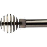 New Edge Blinds 16-19mm Geneva Extendable Eyelet Metal Curtain Pole Set in Black | Size: 160 cm