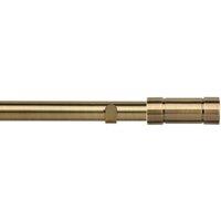 New Edge Blinds 28mm Fixed Length Metal Eyelet Curtain Pole Set - Aspect Finial in Metallics | Size: 90 cm