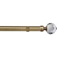 New Edge Blinds 28mm Fixed Length Metal Eyelet Curtain Pole Set - Bella Finial in Metallics | Size: 150 cm