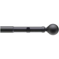 New Edge Blinds 22-25mm Ball End Metal Eyelet Extendable Curtain Pole Set in Black | Size: 170 cm