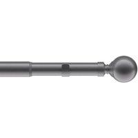 New Edge Blinds 22-25mm Ball End Metal Eyelet Extendable Curtain Pole Set in Charcoal | Size: 120 cm