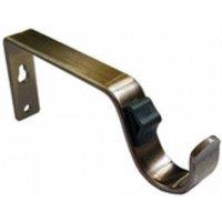 New Edge Blinds Quick Lock Fixed Metal Curtain Pole Support Bracket Pair (28mm) in Bronze